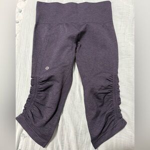 lululemon Ebb & Flo Plum Cropped Leggings